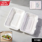 Pack of 10 compostable food containers from bagasse