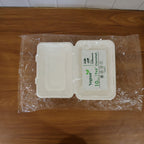 Lifestyle image showing 9x6 inch bagasse container in use