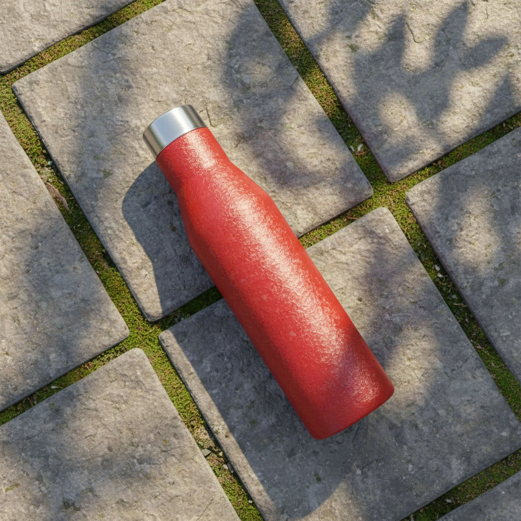 Side view of red 1000ml insulated stainless steel water bottle