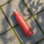 Side view of red 1000ml insulated stainless steel water bottle