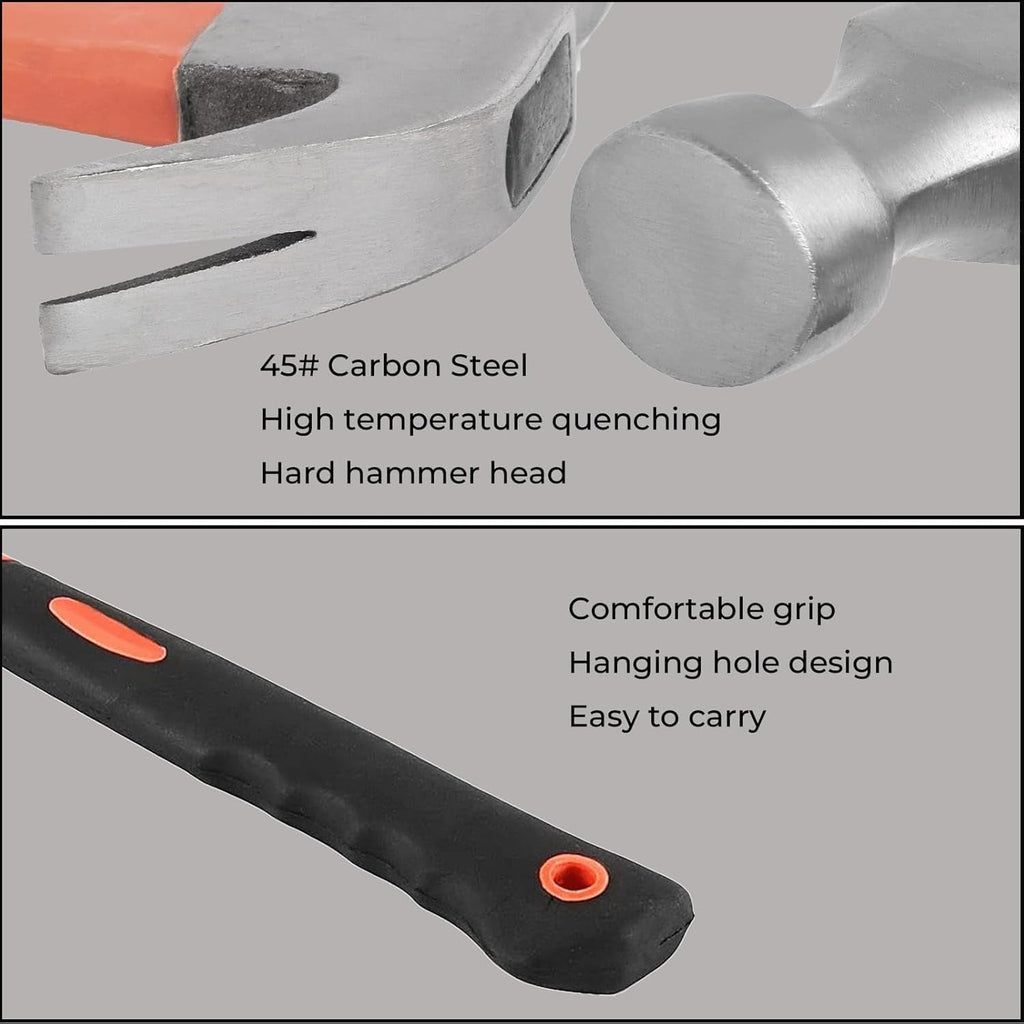 Hammer with ergonomic handle easily maneuverable for DIY projects