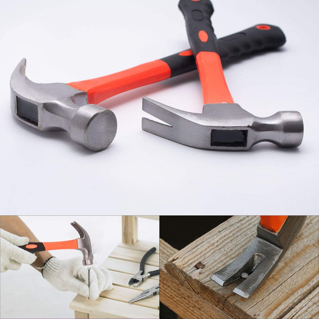 Professional claw hammer with anti-slip rubber handle