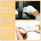 Ergonomic curved cleaning brush designed for bottle attachment