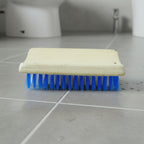 Hard bristle cleaning brush designed for tough stains on floors and clothing