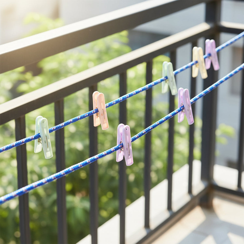 Heavy duty braided clothesline rope for outdoor use