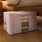 Stackable fabric clothes storage box for wardrobe organization