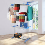 Foldable laundry drying rack designed for space efficiency