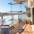 3-layer foldable clothes drying stand with wheels for easy mobility