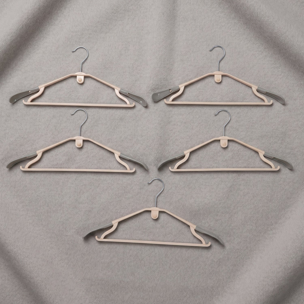 Sturdy plastic clothes hangers for daily wardrobe use