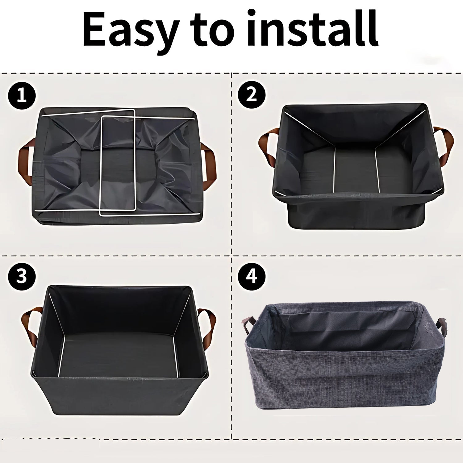 Foldable cloth storage organizer bag handles for easy carrying
