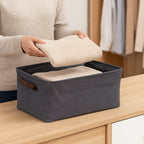 Foldable cloth storage organizer bag packed with clothes
