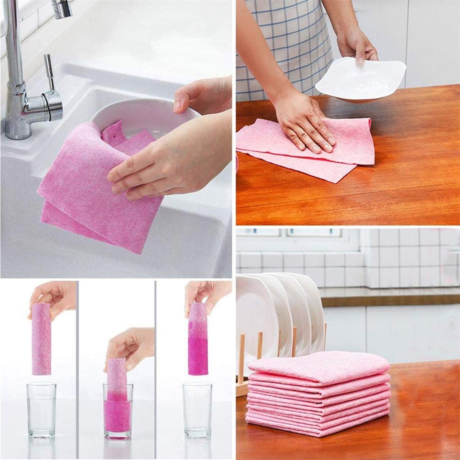 Reusable soft cleaning cloth for kitchen and home surfaces