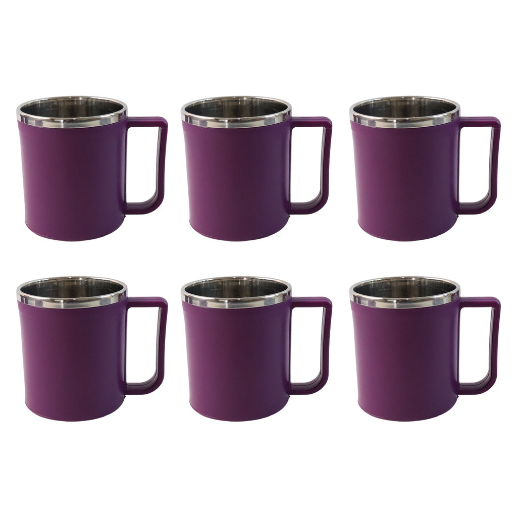 Coffee mug with stainless steel inner lining and sleek outer finish