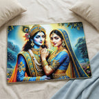 Size 60x45 cm Radha Krishna art wall frame for home or temple