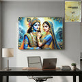 Colorful Radha Krishna artistic wall frame in vibrant shades for home decor