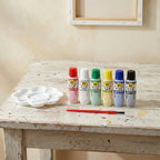 Painting set for children with brush and colours