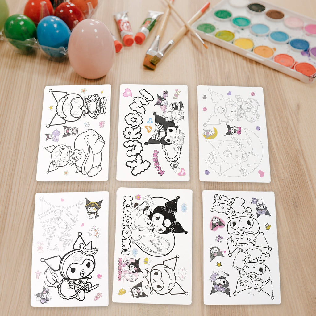 Bright colorful markers included in Kuromi kids coloring set