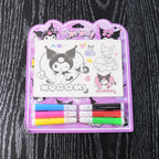 Child enjoying creative coloring activity with Kuromi coloring set