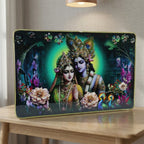 Vibrant Radha Krishna religious wall frame