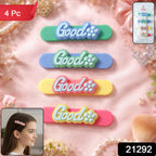 Pack of 4 colorful snap hair clips for girls and women