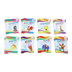 Collection of colourful kids activity and educational colouring books