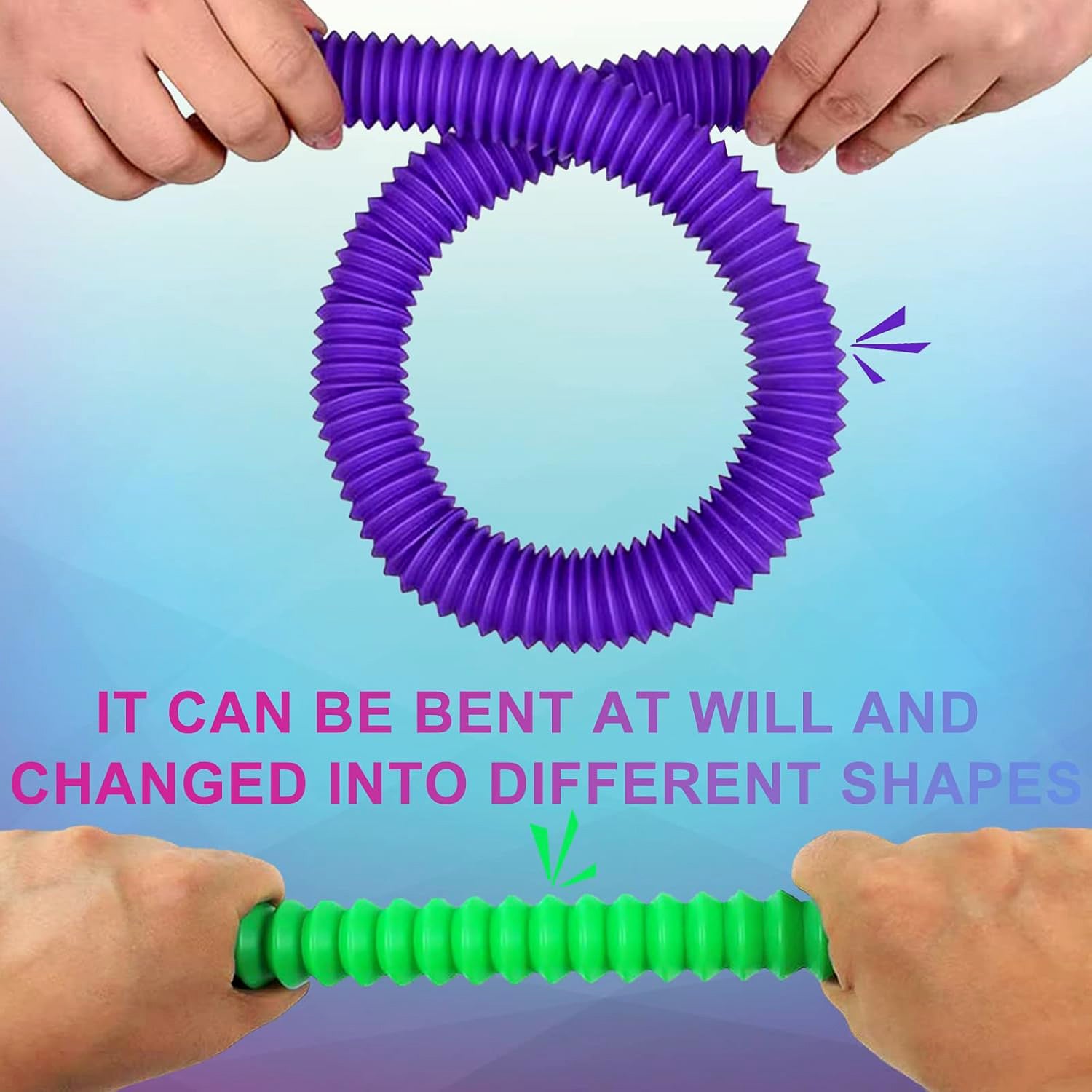 Bendable LED Glow Pop Tube providing stress relief sensory toy