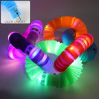 Connected LED Glow Pop Tubes forming various creative shapes