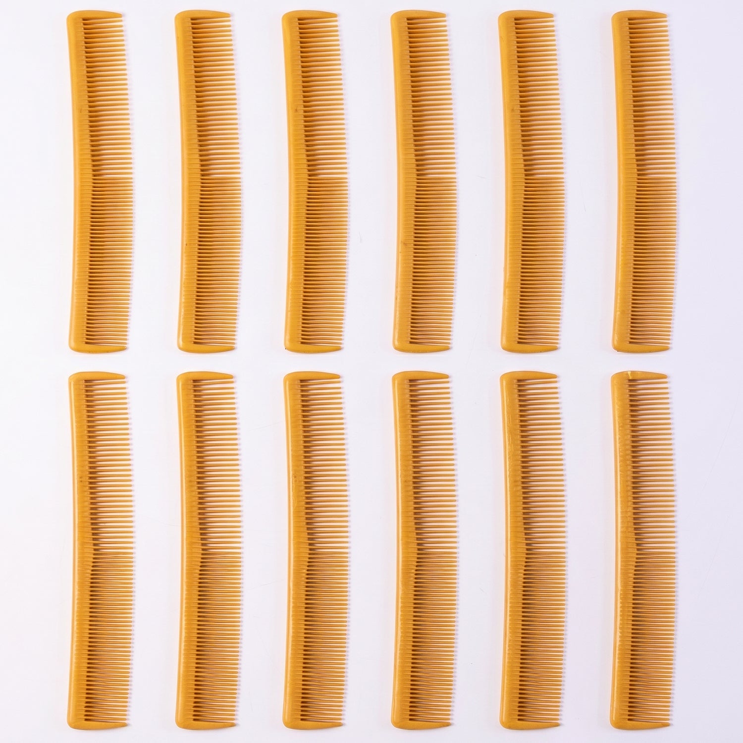 Multiple color plastic combs designed for everyday grooming and styling