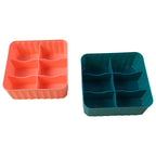 Set of 2 durable plastic square organizers for drawer and desk use