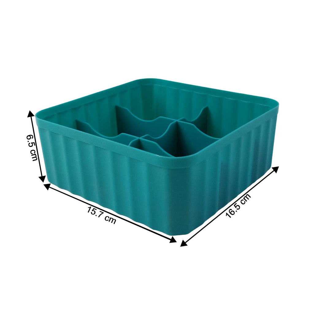 Square storage box with six sections for neat household arrangement
