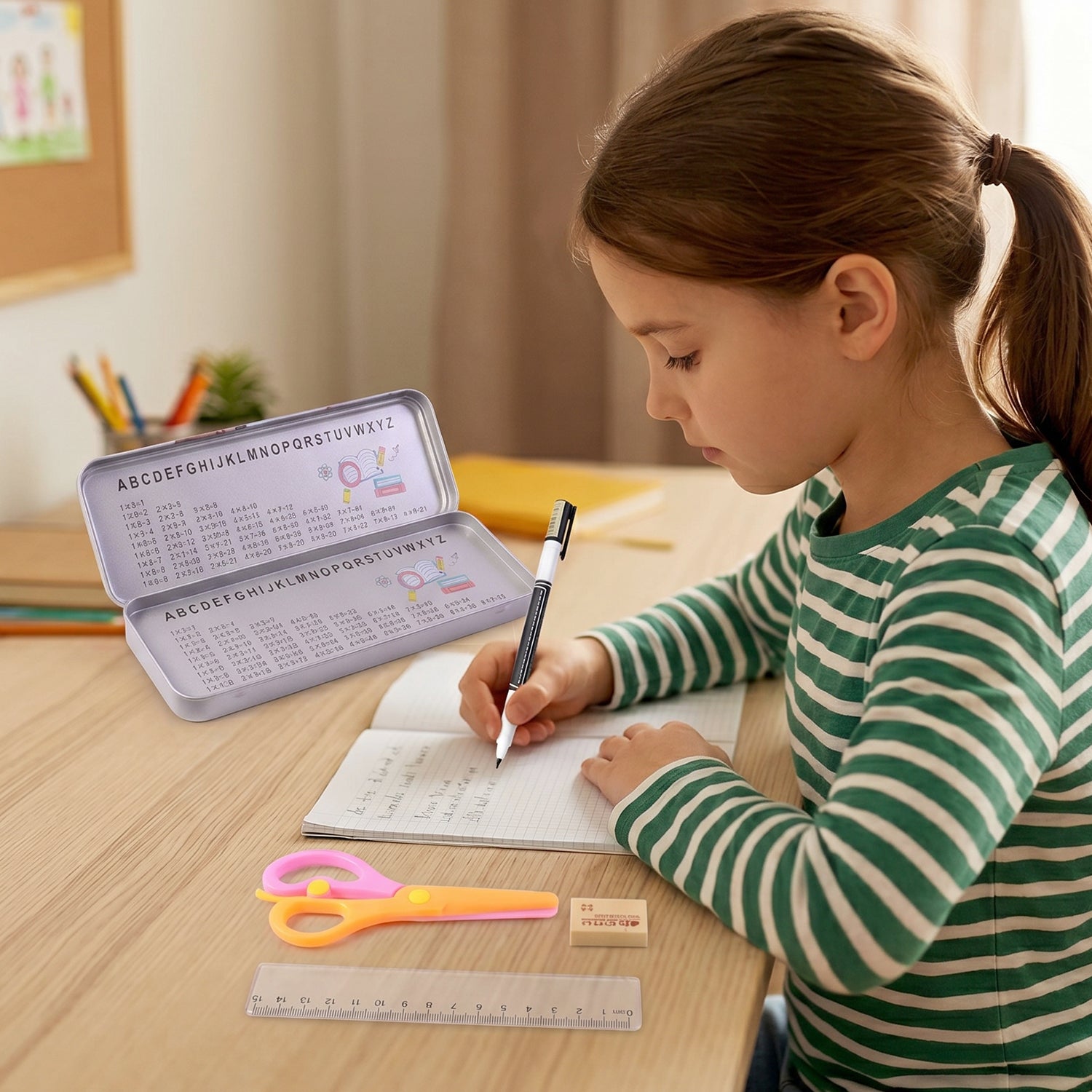 Portable school stationery box set for children