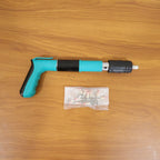 Demonstration of manual nail gun fastening on wall surface