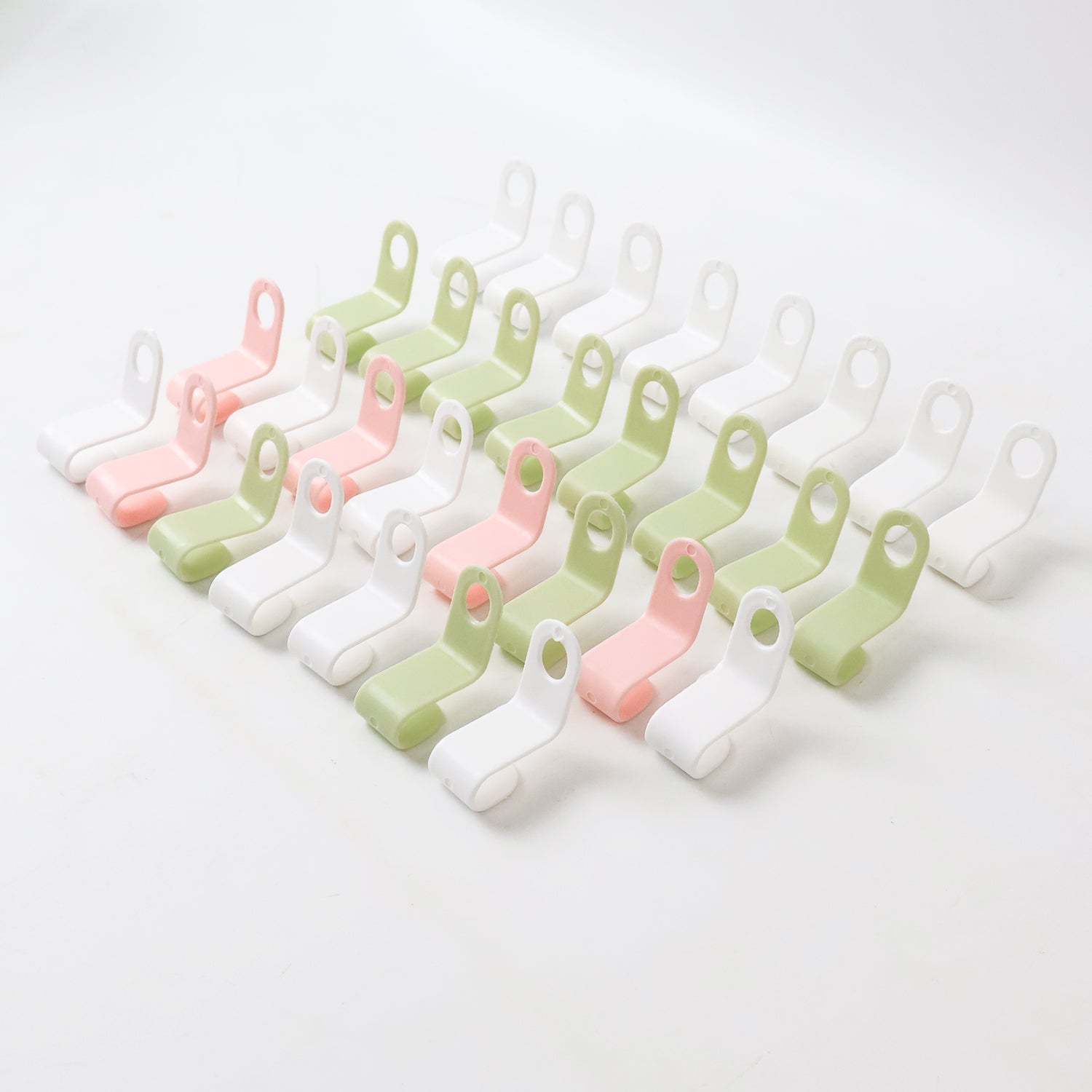 Colorful clothes hanger connector hooks set for layered hanging