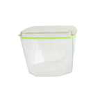 Organized kitchen shelves with stackable leak-proof food containers