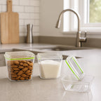 Stackable 500ml food storage container set for kitchen organization