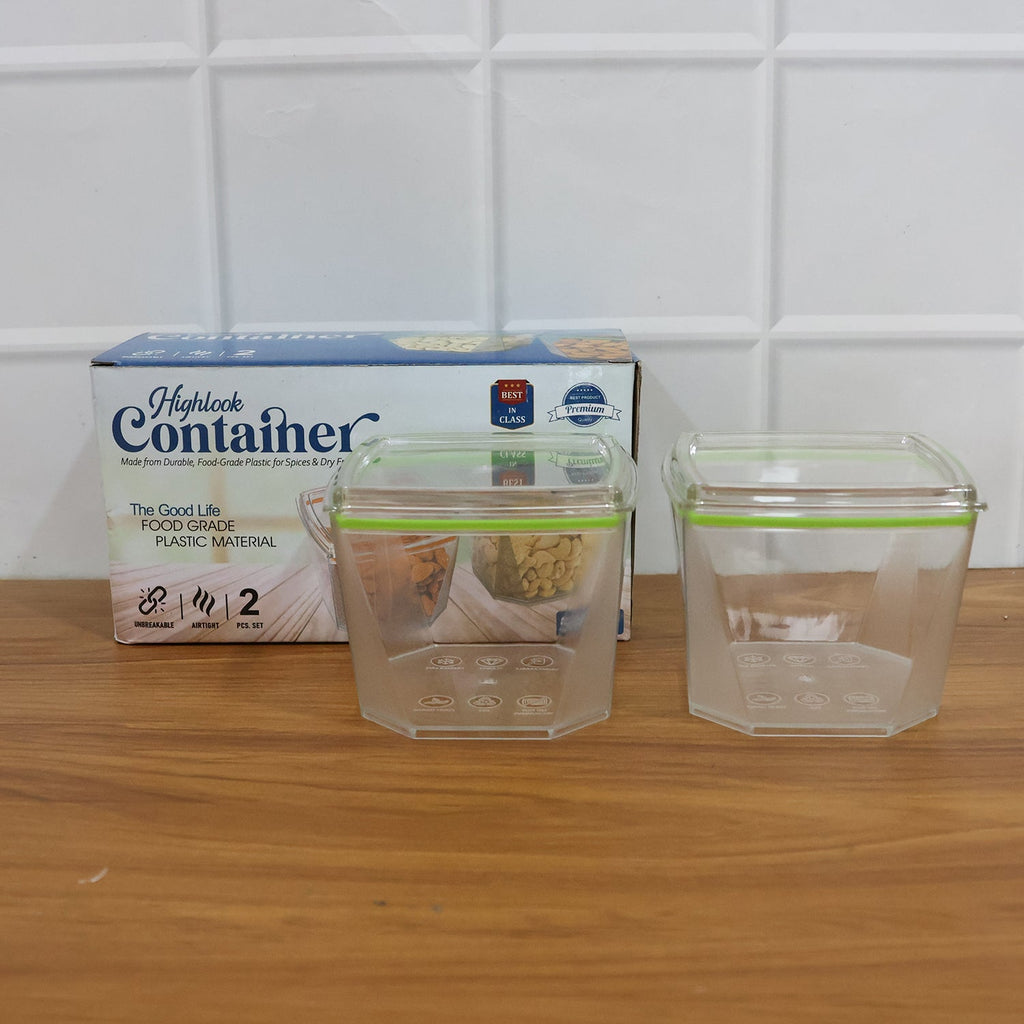 Food storage containers in use holding nuts and spices