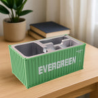 Desk organizer with compartments for stationery and makeup accessories.