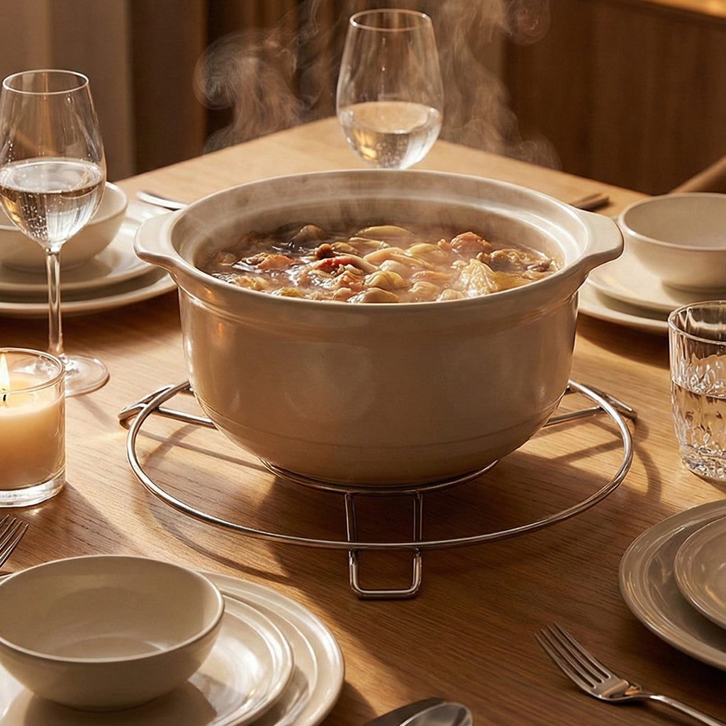 Heatproof stainless steel hot pot stand for safe cooking