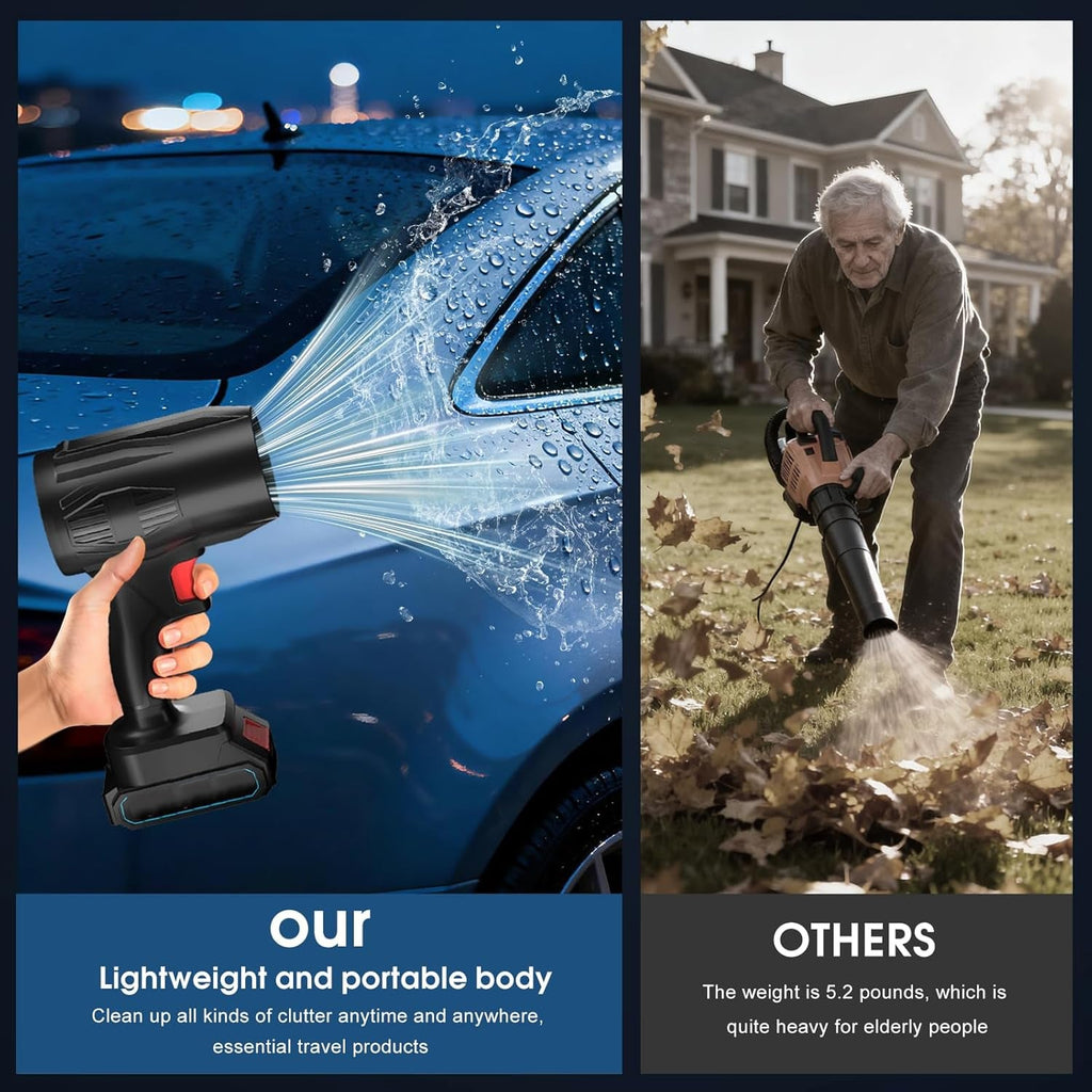 Garden leaf blower designed for cordless and efficient debris clearing