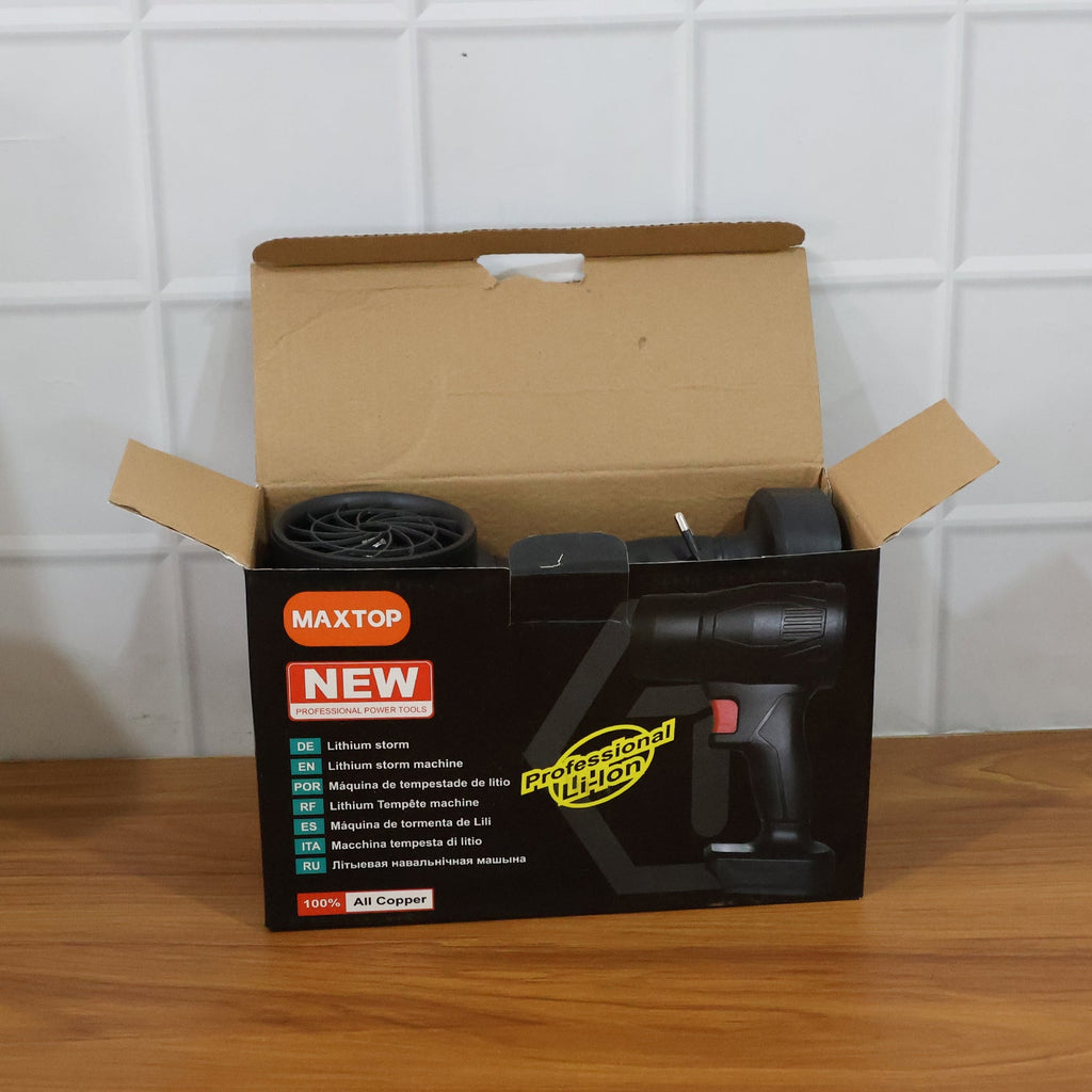 Portable air blower with ergonomic grip for easy garden and home use