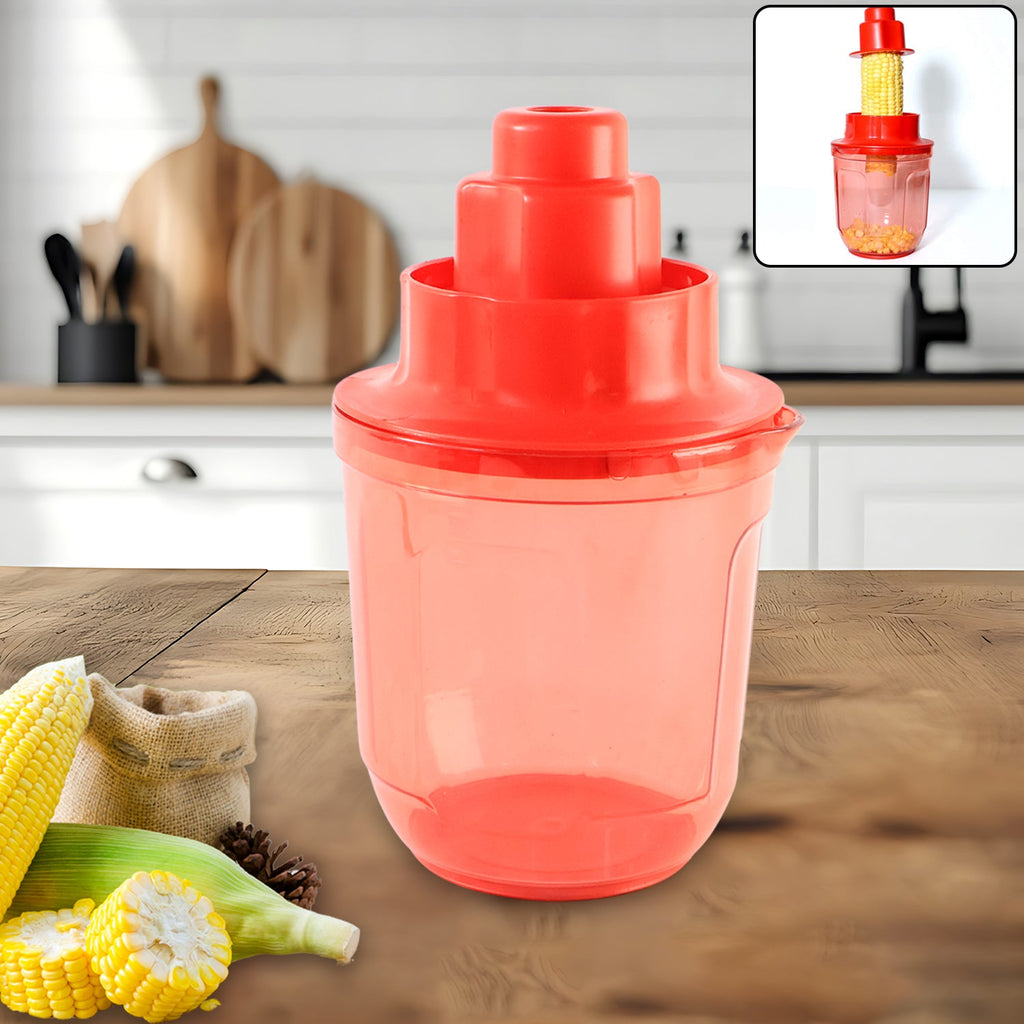 Top view of manual corn kernel remover kitchen gadget