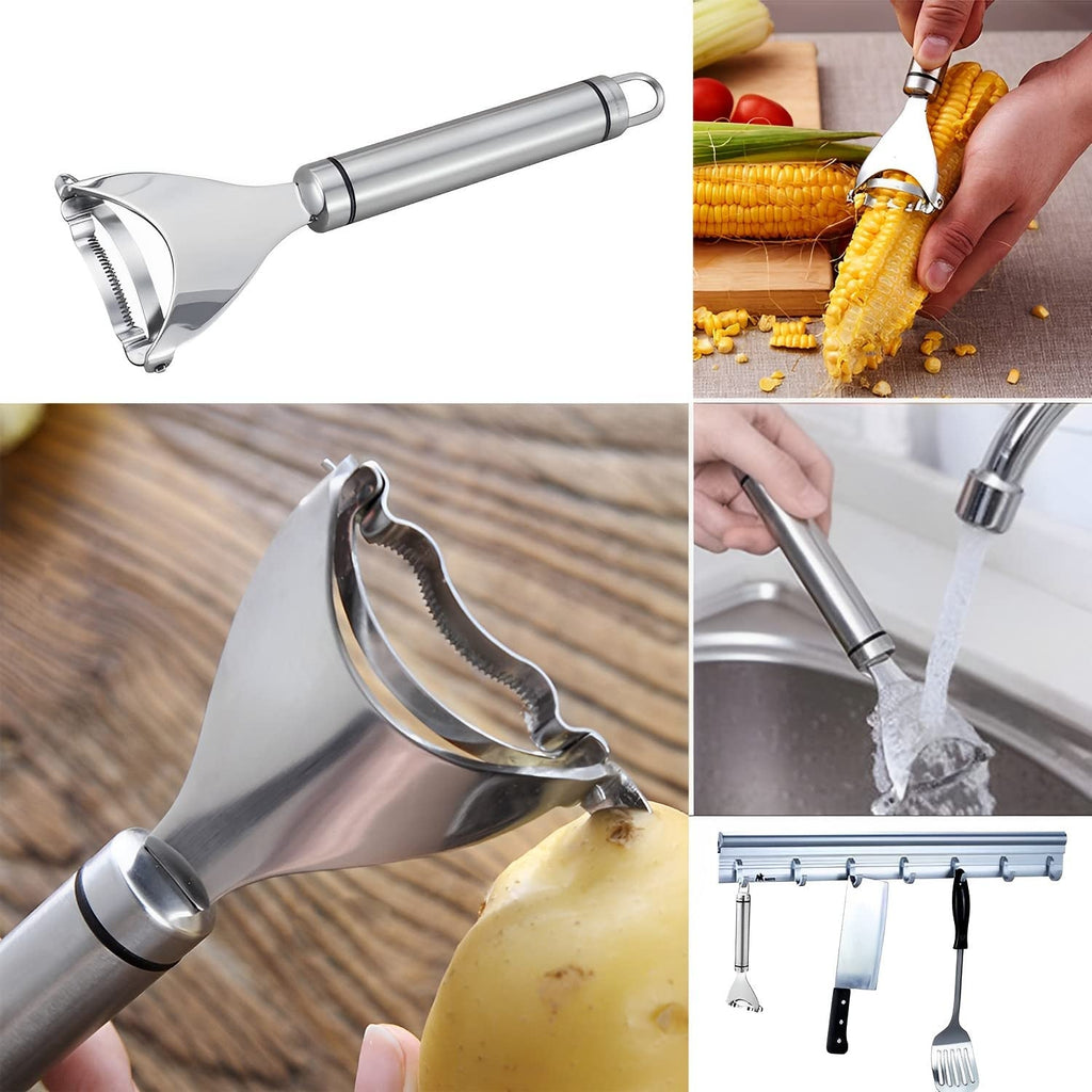 Manual kitchen peeler designed for comfortable grip and sharp peeling
