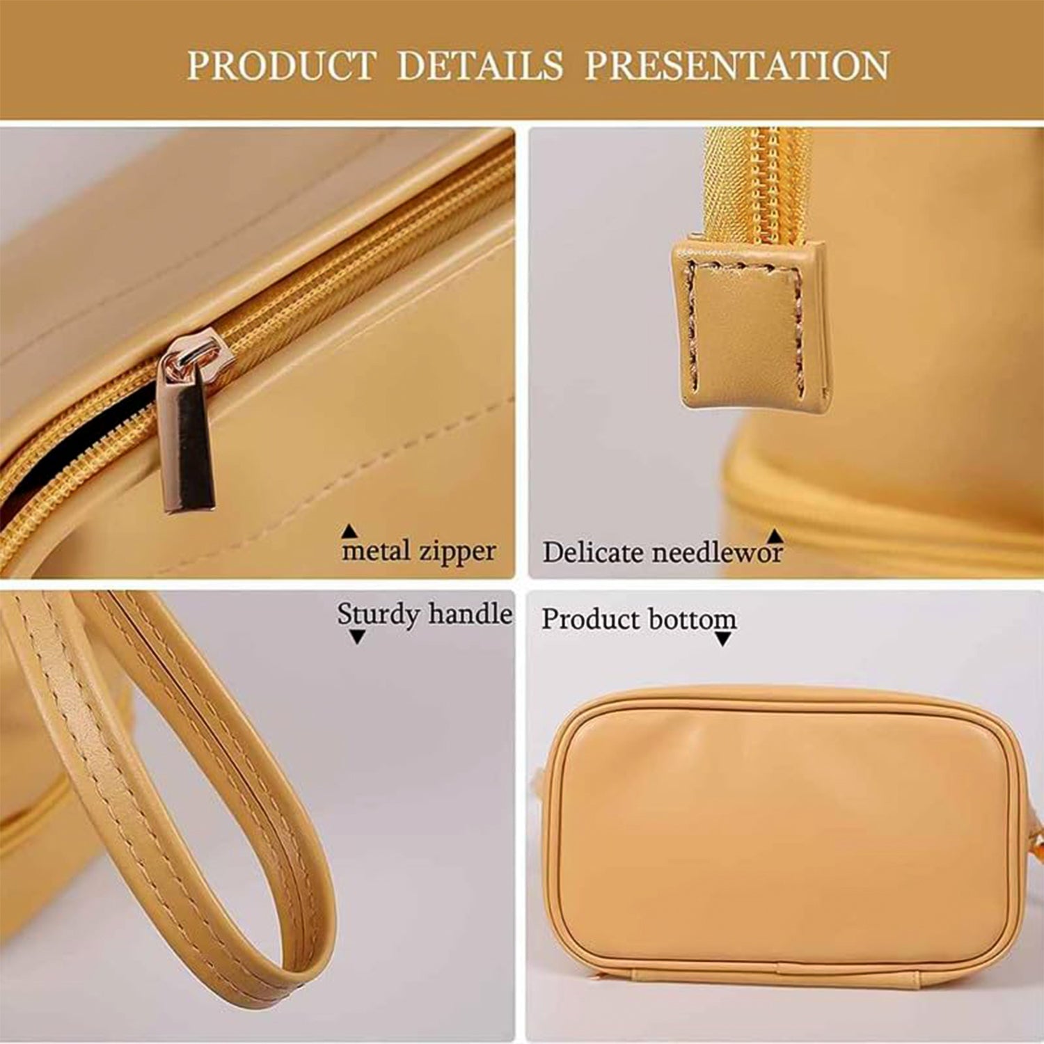 Elegant makeup bag suitable for travel and vanity setup