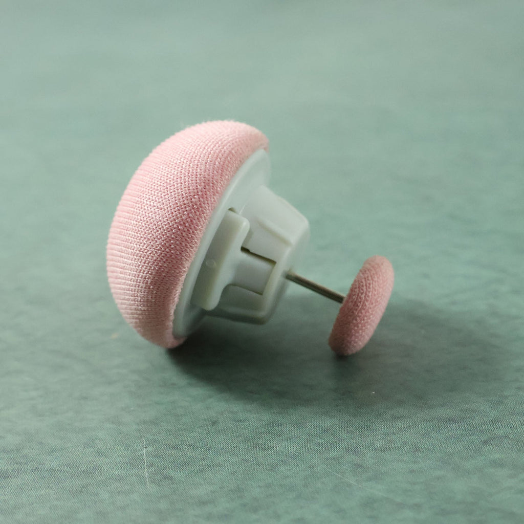Soft Duvet Button Clip snap-on mechanism for no-sew attachment