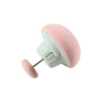 Close-up of curtain clip with soft fabric surface of button clip