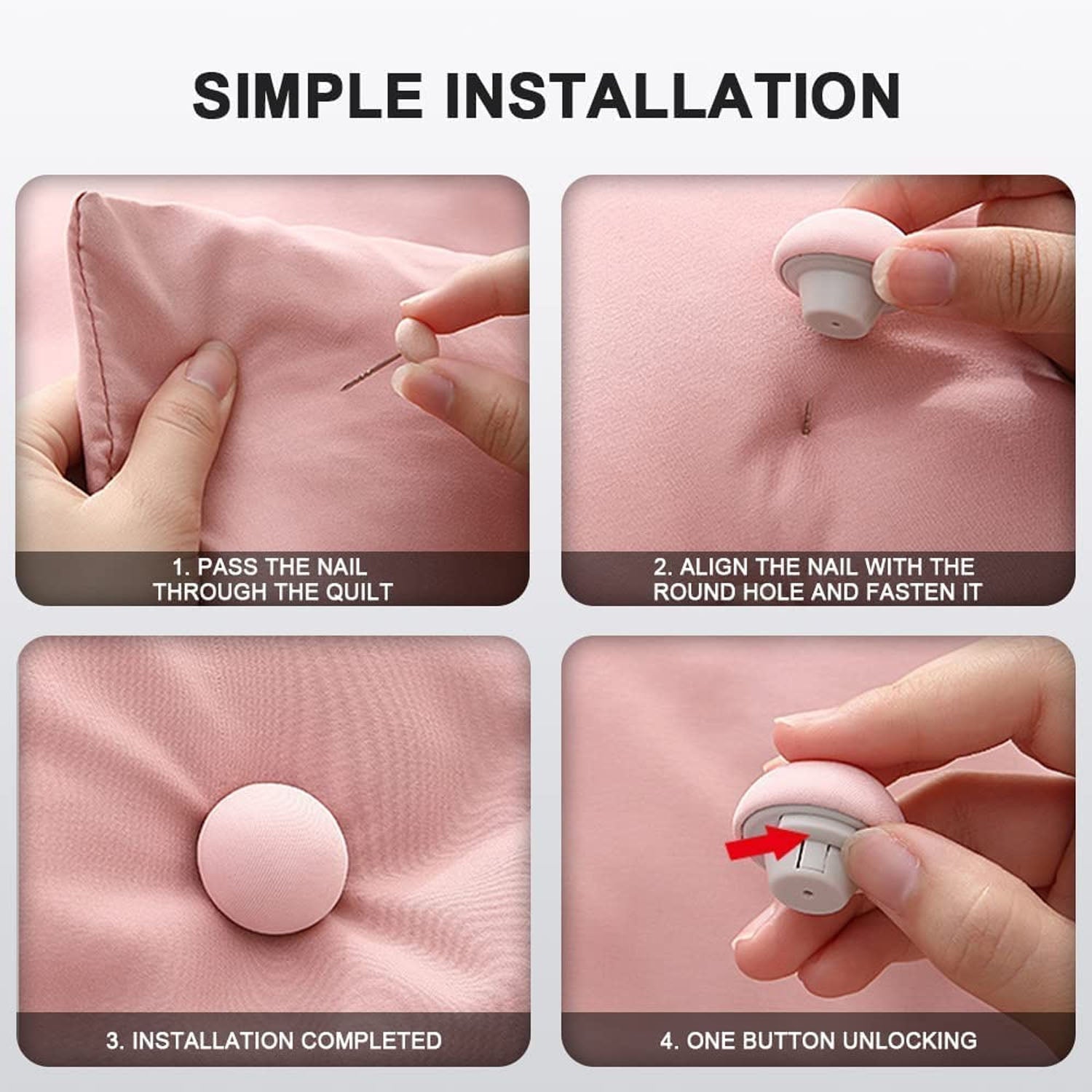 Curtain tieback enhanced by Soft Duvet Button Clip for firm hold