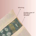 Compact pouch with zip closure for saree storage