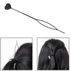 Hair clip set featuring stylish black heart-shaped pins