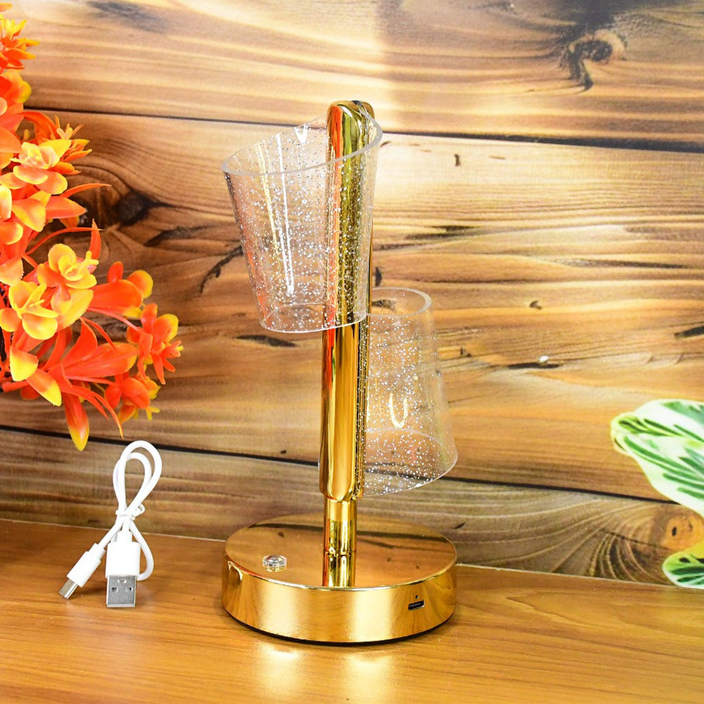Modern crystal LED table lamp with warm light suitable for bedroom decor