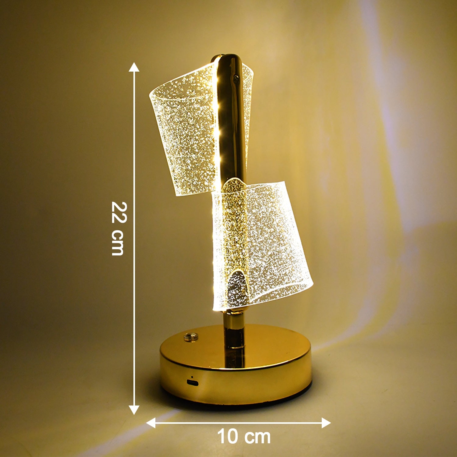 Crystal LED double shade lamp perfect for festive decor and elegant gifting